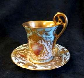 Early English bone-china Porcelain Cup & Saucer